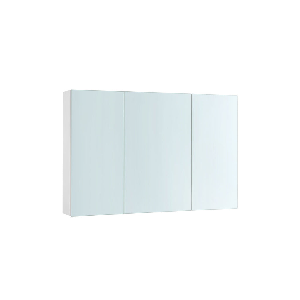 Wandschrank - mit Spiegel und verstellbarem Regal - weiß