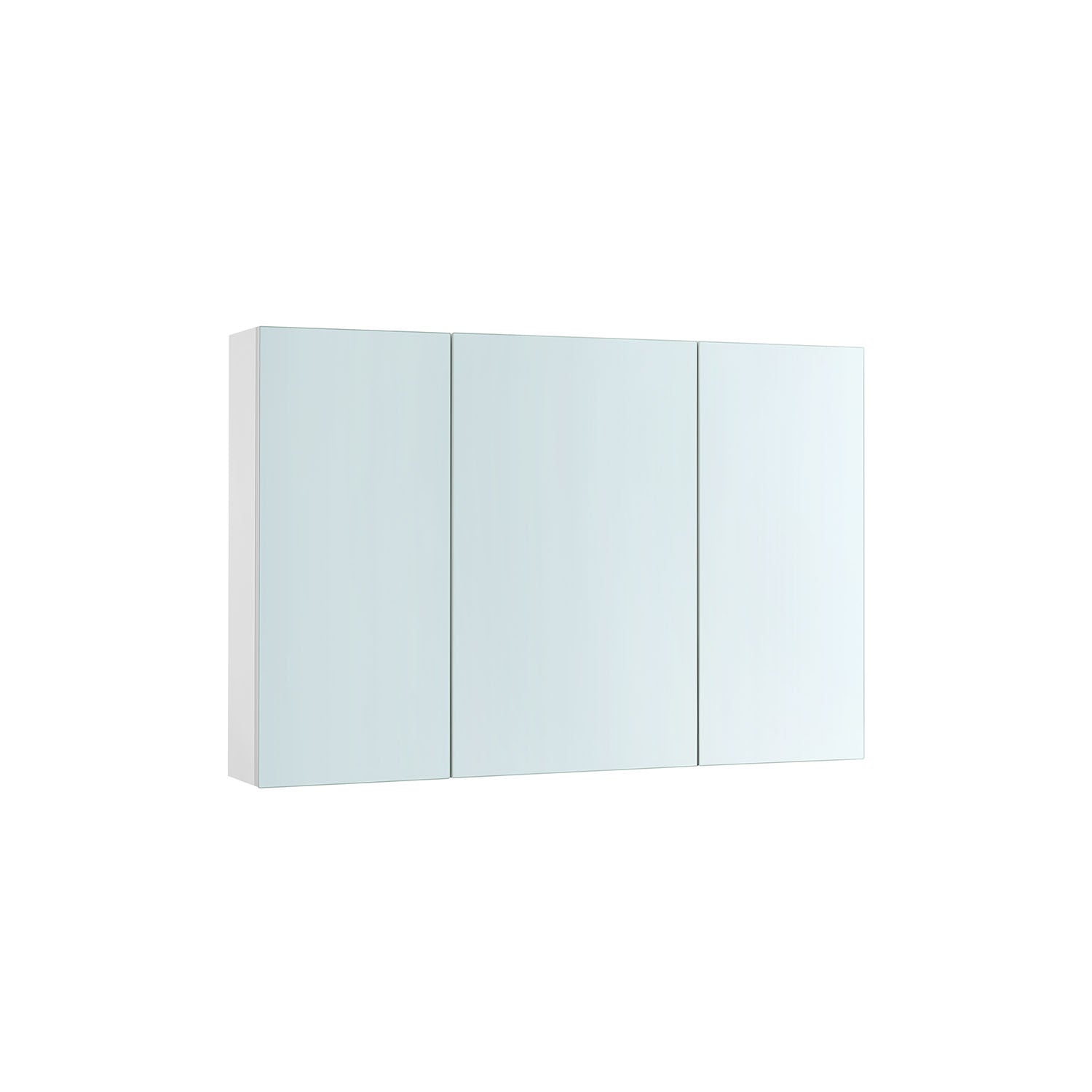 Wandschrank - mit Spiegel und verstellbarem Regal - weiß