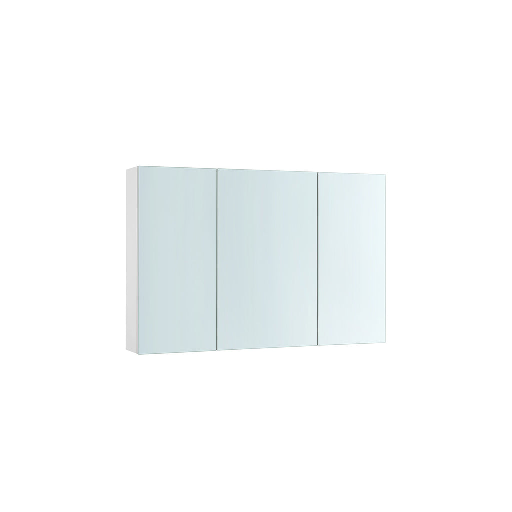 Wandschrank - mit Spiegel und verstellbarem Regal - weiß