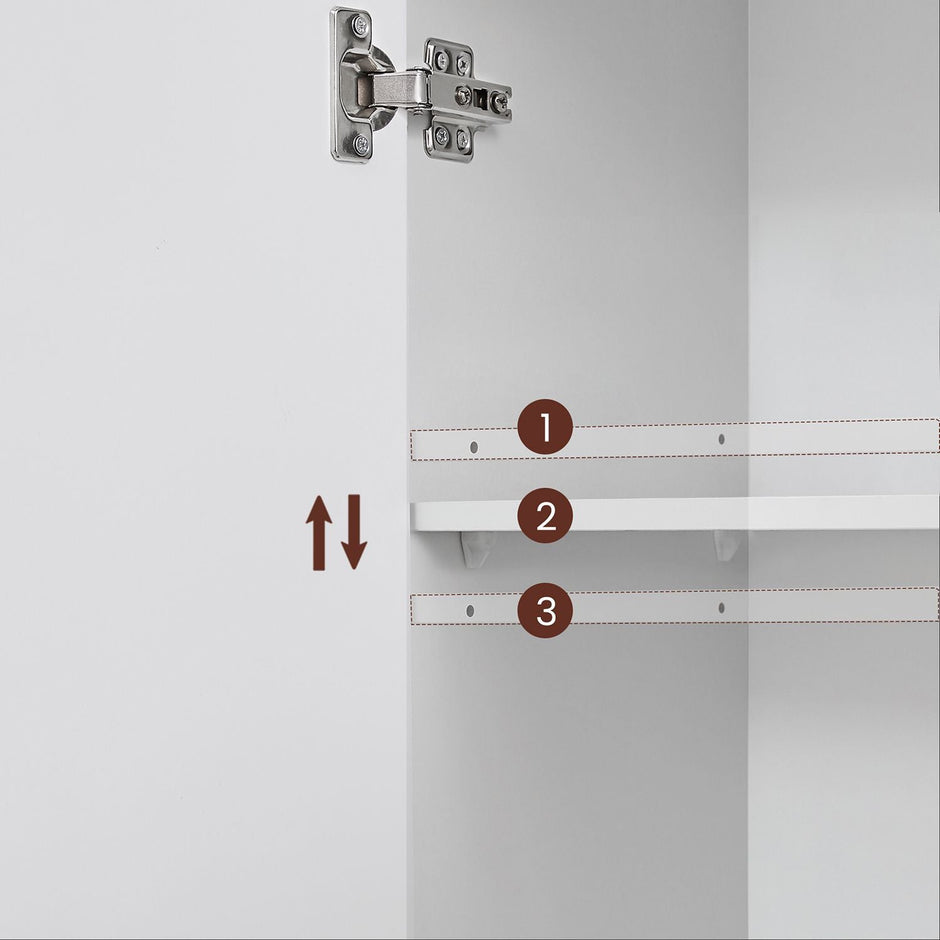 Waschbecken Möbel - Badezimmerschrank - Basisschrank - mit Doppeltüren - Weiß