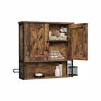 Badezimmerschrank - Wandschrank - Aufbewahrungsschrank - mit 2 Türen - Verstellbare Regale - Brown