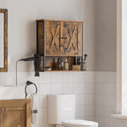 Badezimmerschrank - Wandschrank - Aufbewahrungsschrank - mit 2 Türen - Verstellbare Regale - Brown