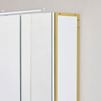Spiegelschrank - Badezimmerschrank - mit Beleuchtung - Doppeltür - modern - Weiß / Gold