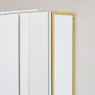 Spiegelschrank - Badezimmerschrank - mit Beleuchtung - Doppeltür - modern - Weiß / Gold