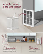 Badezimmermöbel - mit Steckdosen und 3 Türen - Wolkwit und Taubengrau