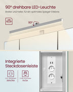 Badezimmermöbel - mit Steckdosen und 3 Türen - Wolkwit