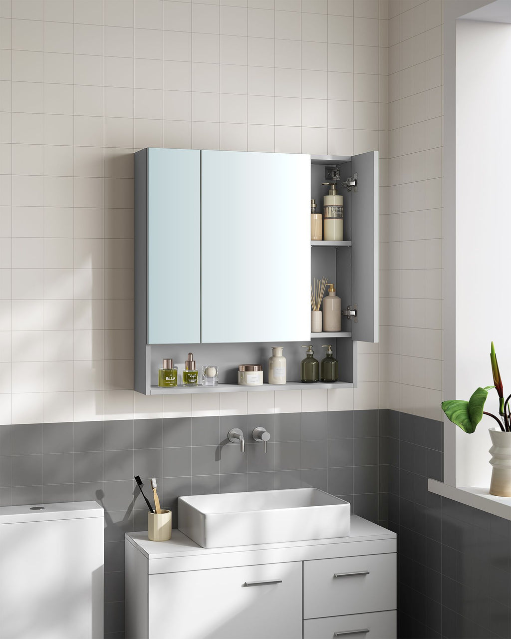 Badezimmermöbel - mit 3 Türen - 16,5 × 70 × 75 cm