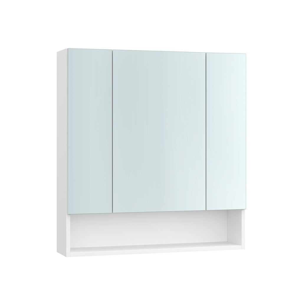 Badezimmerschrank - mit 3 Türen - 16,5 × 70 × 75 cm - Wolkwit