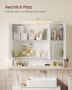 Badezimmermöbel mit 3 Türen - 16,5 x 90 x 75 cm - bewölktes Weiß