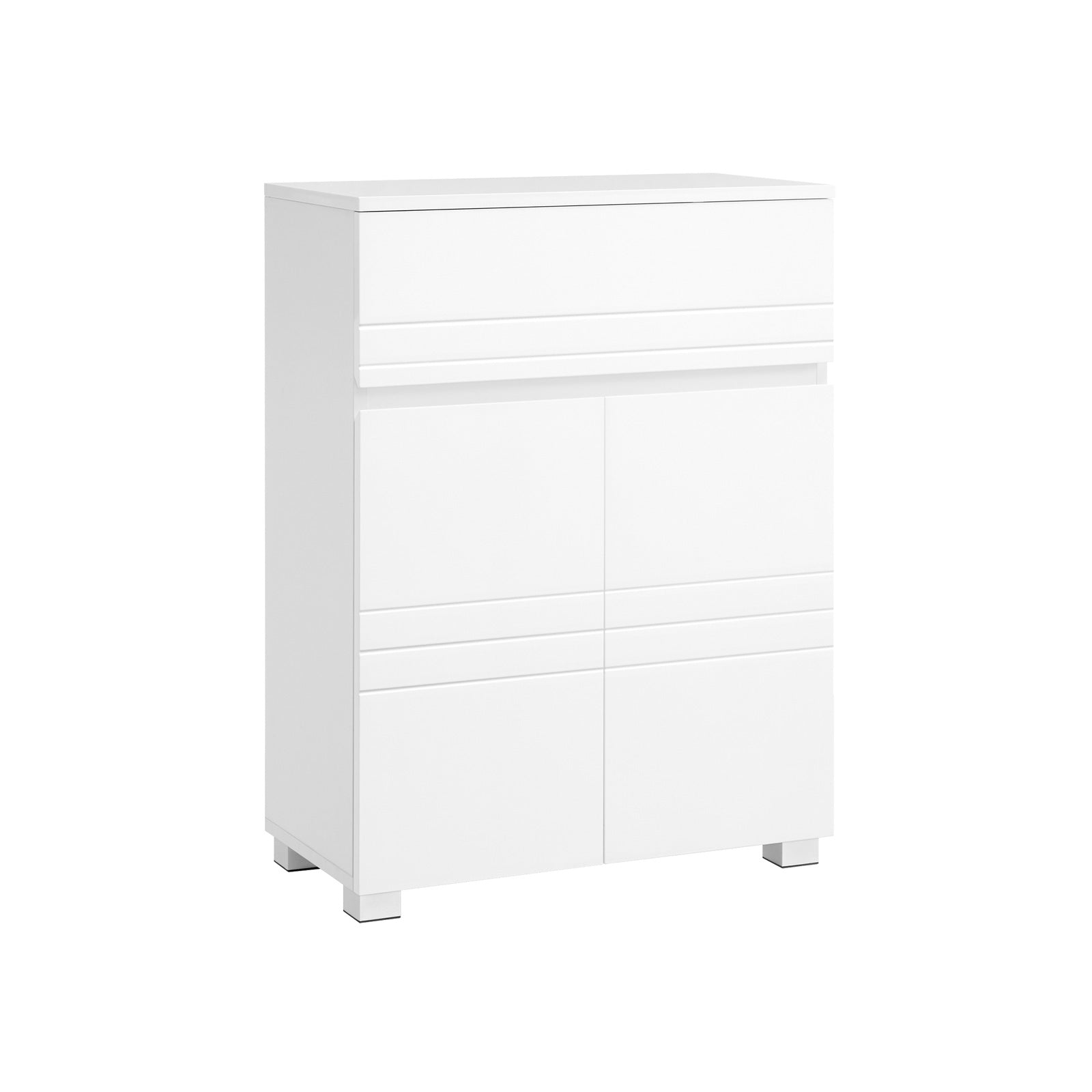 Badezimmerschrank - Sideboard mit Schublade - Weiß