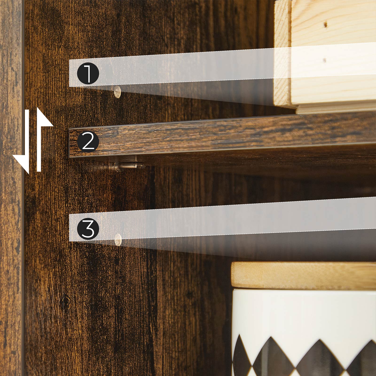 Badezimmermöbel - Aufbewahrungsschrank - 3 Schubladen - 2 einstellbare Regale - braun