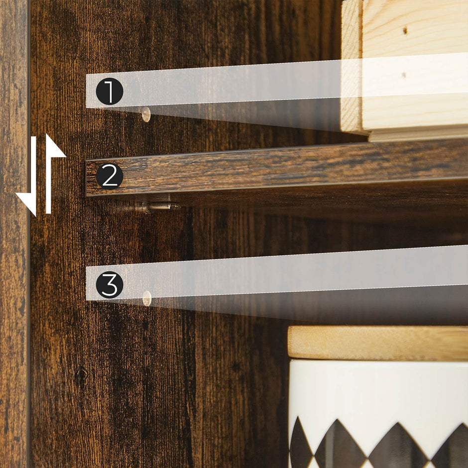 Badezimmermöbel - Aufbewahrungsschrank - 3 Schubladen - 2 einstellbare Regale - braun