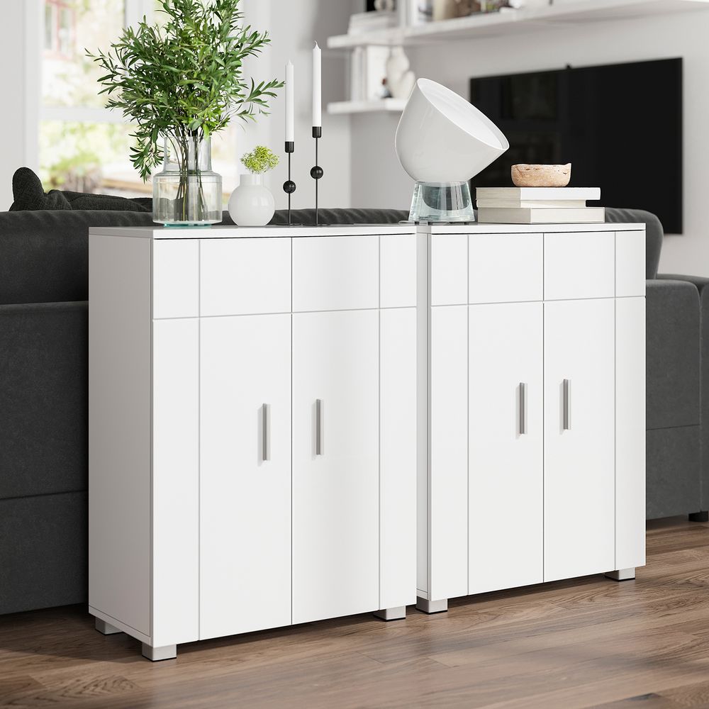 Badezimmermöbel - Badezimmerschrank - mit offenen Türen - Weiß