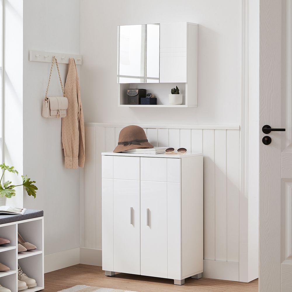 Badezimmermöbel - Badezimmerschrank - mit offenen Türen - Weiß