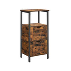 Badezimmerschrank - mit 2 Schubladen - Lagerschrank - Vintage Brown / Schwarz