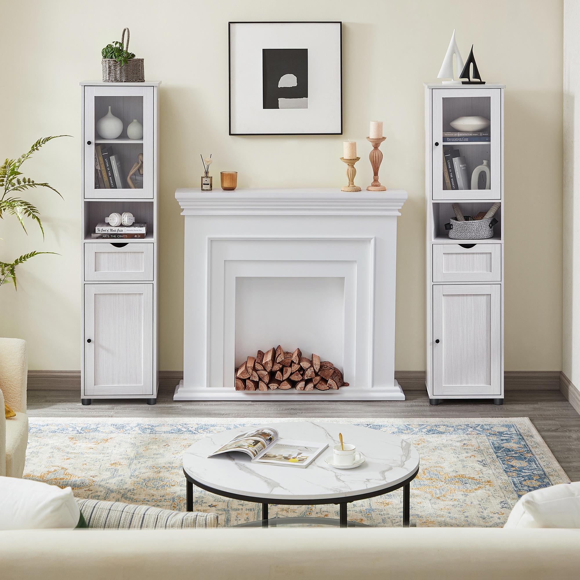 Badezimmerschrank - Lagerschrank - Küchenschrank - Wohnzimmerschrank - Weiß