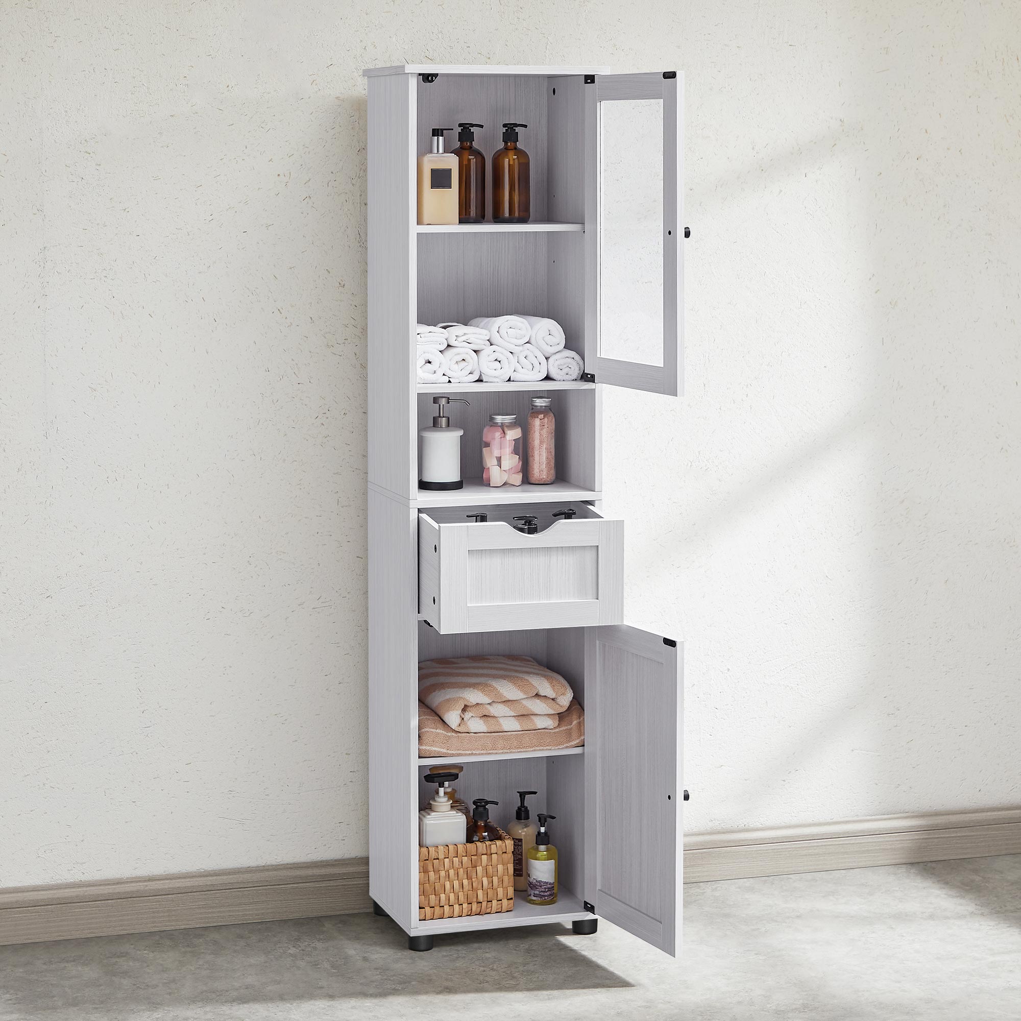 Badezimmerschrank - Lagerschrank - Küchenschrank - Wohnzimmerschrank - Weiß