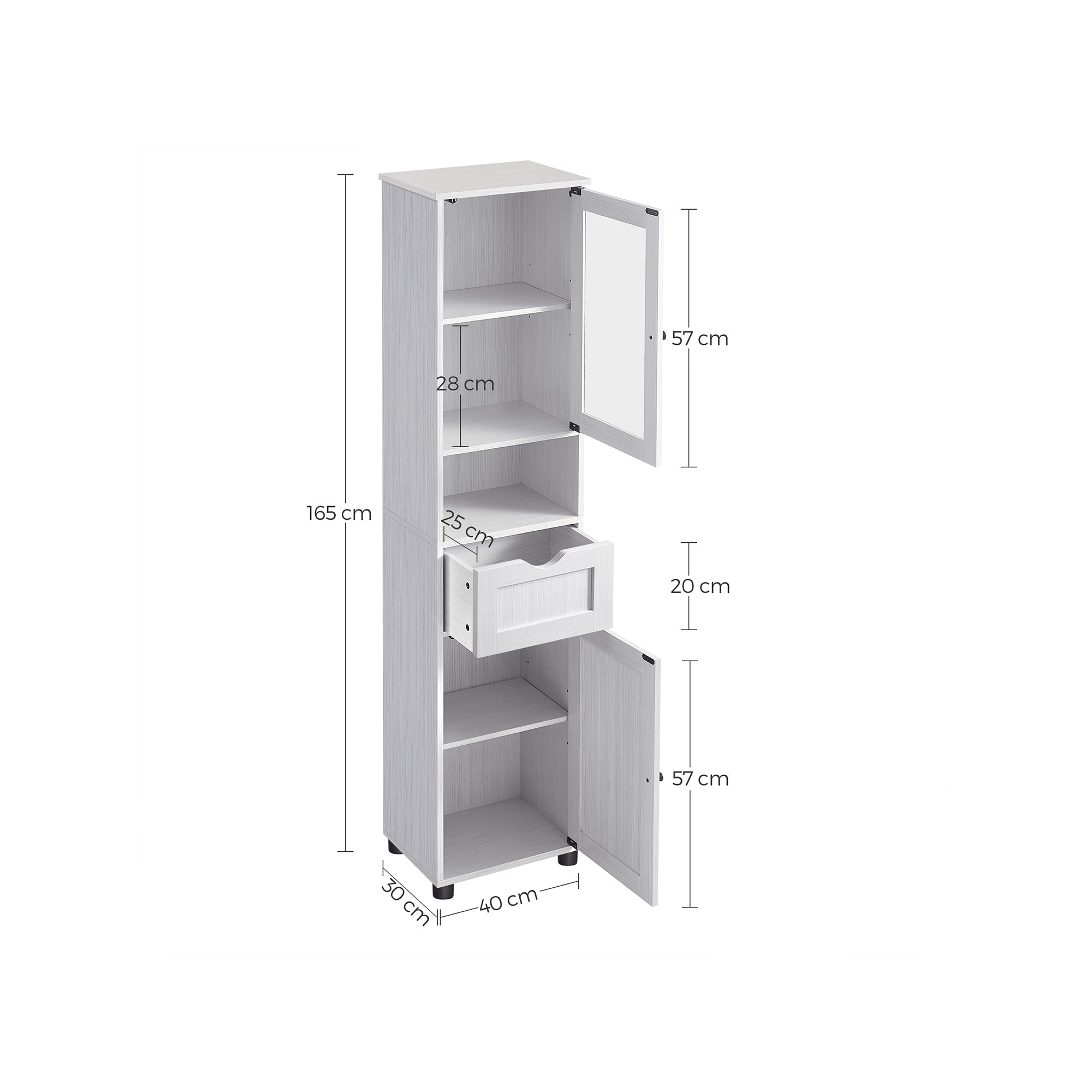 Badezimmerschrank - Lagerschrank - Küchenschrank - Wohnzimmerschrank - Weiß