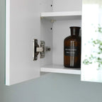 Spiegelschrank - Badezimmerschrank - 2 Regale - mit Spiegel - aufgehängt - weiß