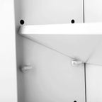 Spiegelschrank - Badezimmerschrank - 2 Regale - mit Spiegel - aufgehängt - weiß