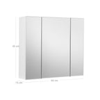 Spiegelschrank - Badezimmerschrank - 2 Regale - mit Spiegel - aufgehängt - weiß