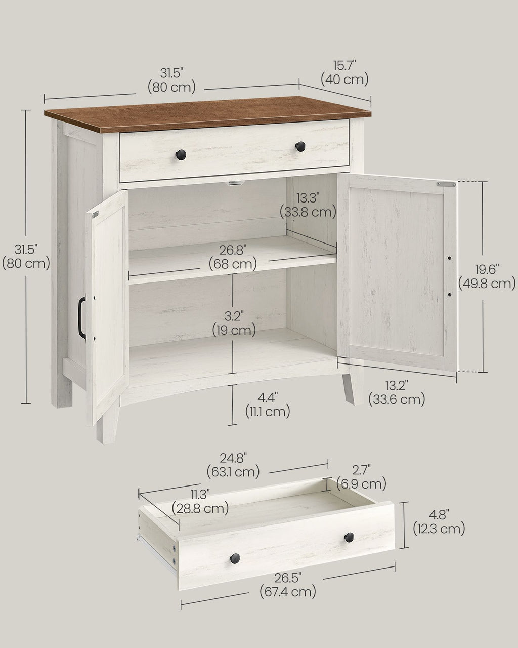Küchenschrank - mit Schubladen und Türen