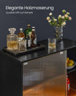 Weinschrank - Getränkeschrank - mit Beleuchtung und Kanalglasetür - Holz - schwarz