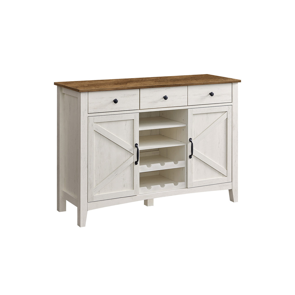 Küchenschrank mit Weinregal Vintage weißer Honigbraun