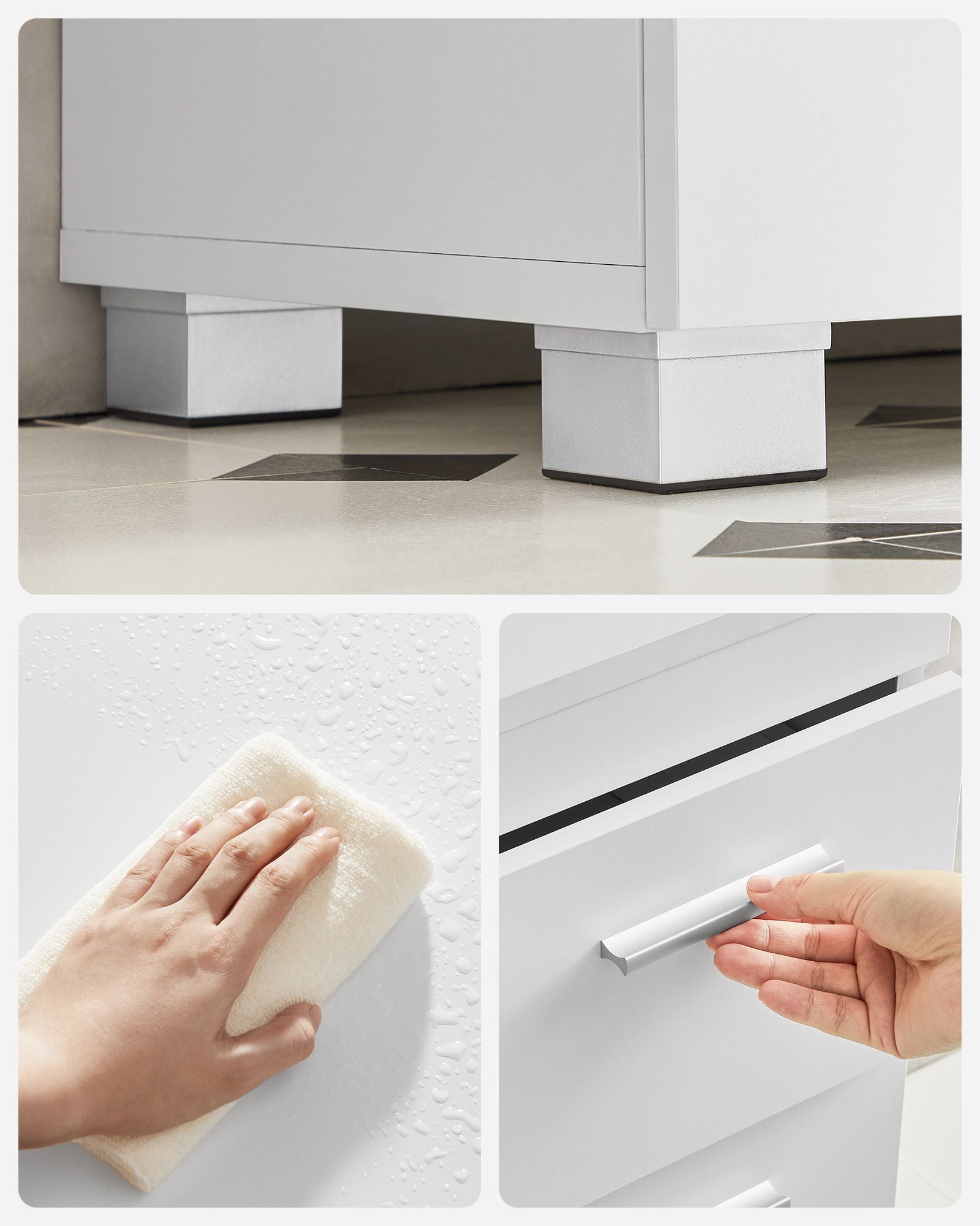 Waschbecken Möbel - Badezimmermöbel - mit 3 Schubladen - Weiß