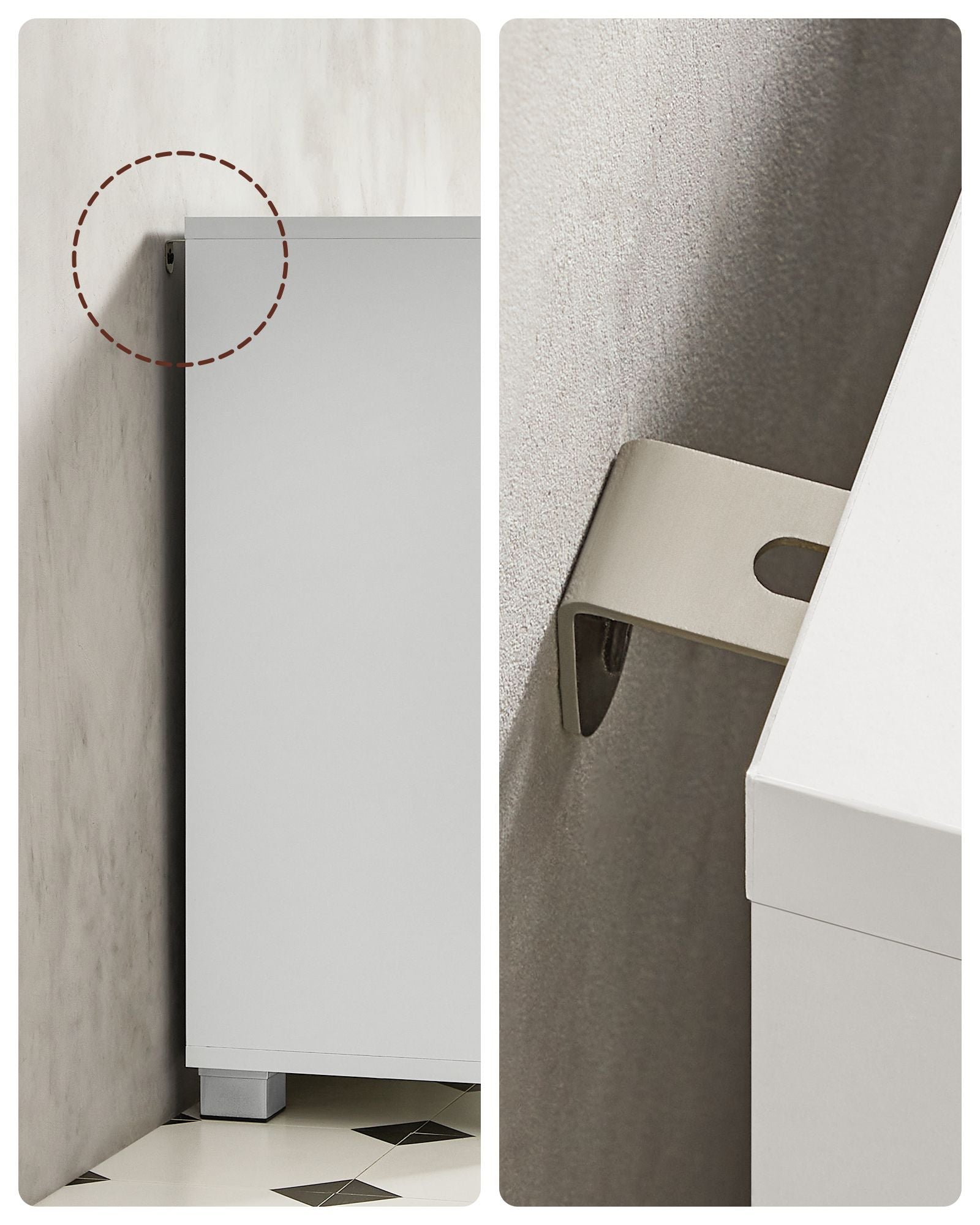 Waschbecken Möbel - Badezimmermöbel - mit 3 Schubladen - Weiß