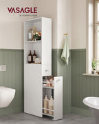 Badezimmerschrank - hoch und schmal - klassisches Weiß