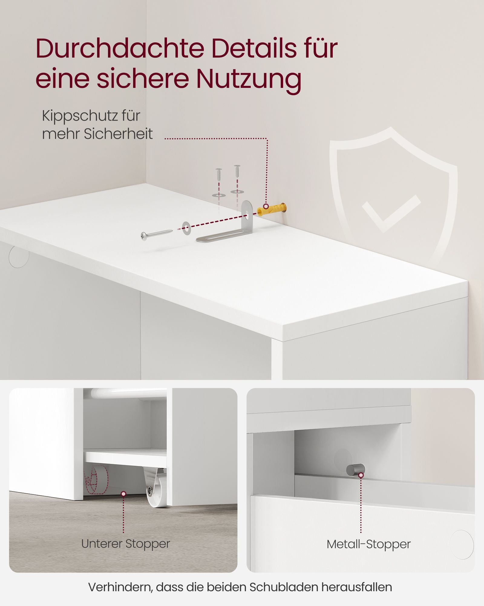 Badezimmerschrank - hoch und schmal - klassisches Weiß
