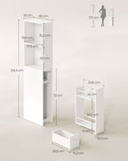 Badezimmerschrank - hoch und schmal - klassisches Weiß