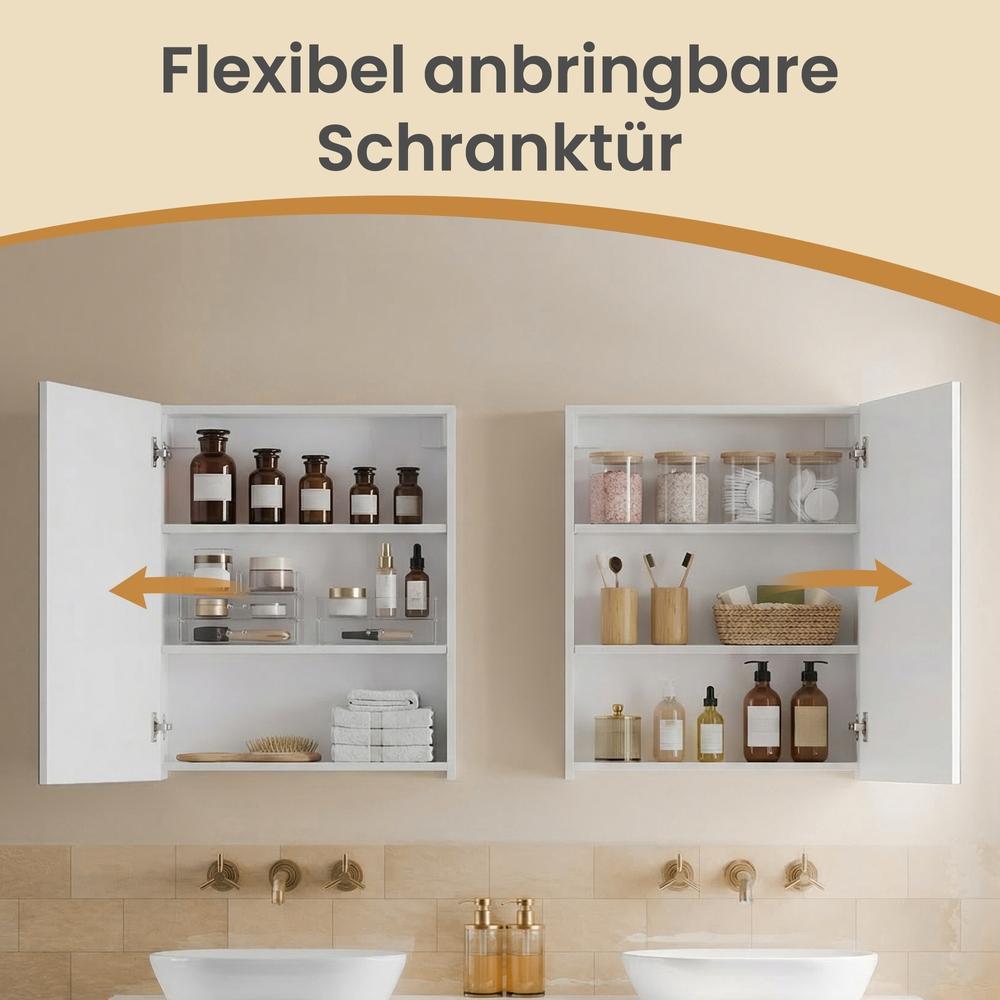 Spiegelkast - Verstelbare Planken - Modern - Wit