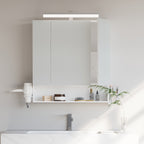 Badezimmermöbel mit LED -Beleuchtung, Steckdosen, Hängekorb