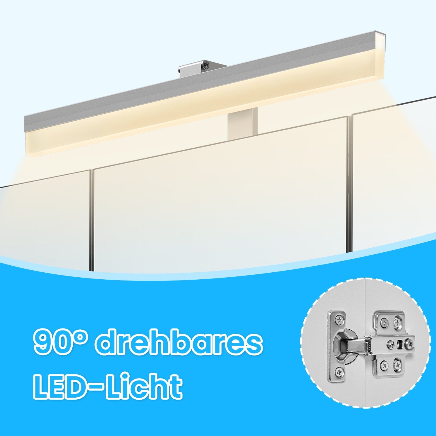 Badezimmermöbel mit LED -Beleuchtung, Steckdosen, Hängekorb