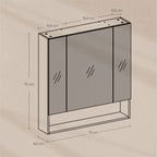 Badezimmerschrank mit 3 Türen, Badezimmerschrank, Spiegelschrank