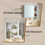 Badezimmerschrank mit 3 Türen, Badezimmerschrank, Spiegelschrank