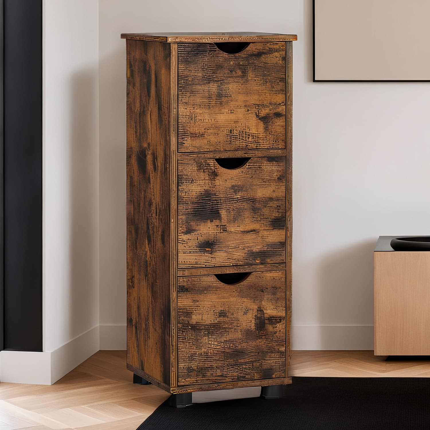 Badezimmermöbel, Lagerschrank mit 3 Schubladen