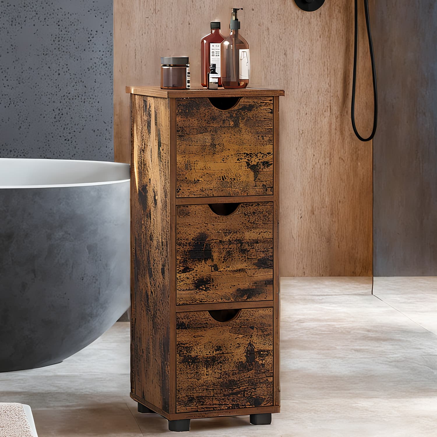 Badezimmermöbel, Lagerschrank mit 3 Schubladen