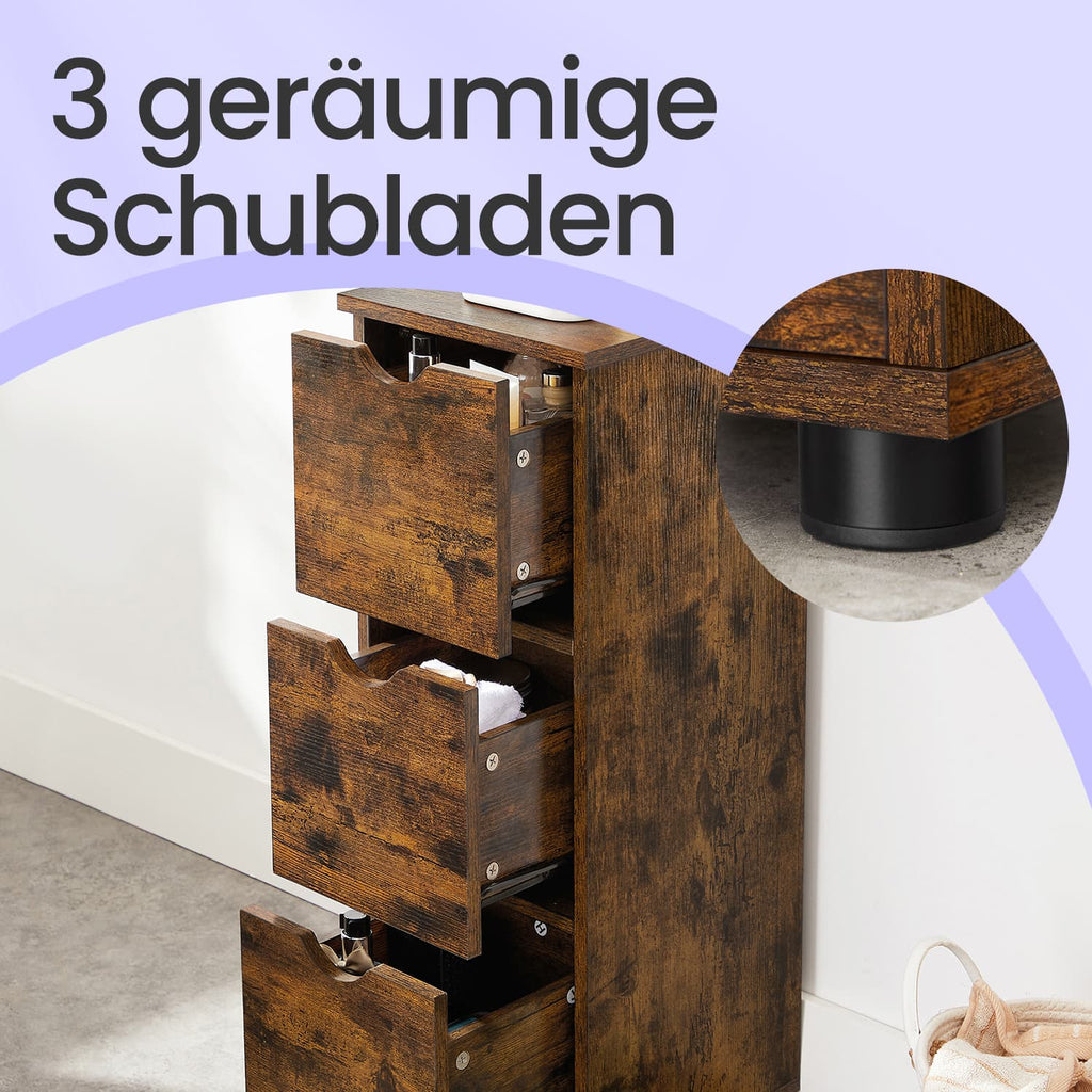 Badezimmermöbel, Lagerschrank mit 3 Schubladen