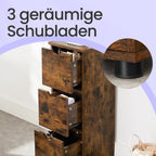 Badezimmermöbel, Lagerschrank mit 3 Schubladen
