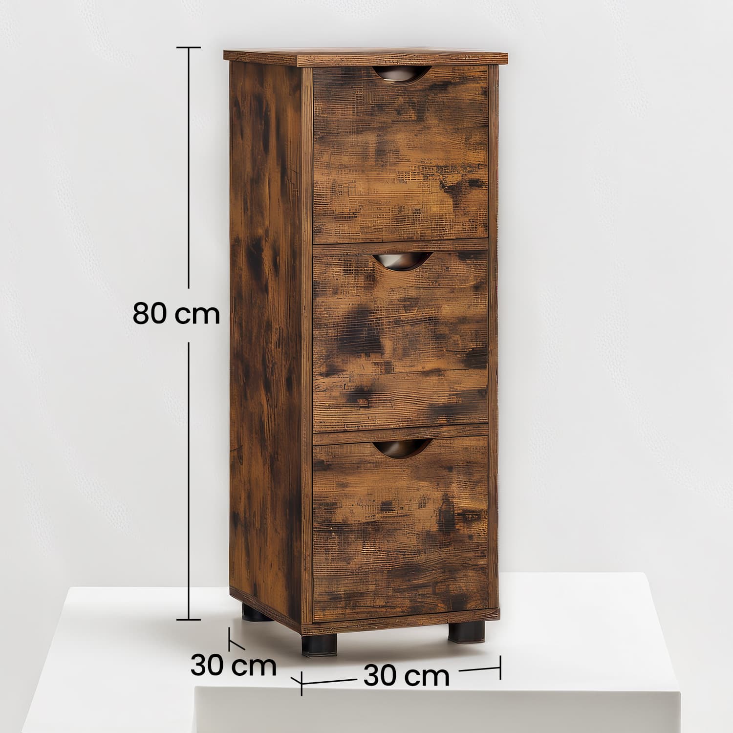 Badezimmermöbel, Lagerschrank mit 3 Schubladen