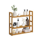Badestange mit 3 einstellbaren Regalen - 15x60x54 cm - Kaffeebraun
