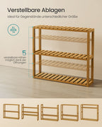 Badestange mit 3 einstellbaren Regalen - 15x60x54 cm - Kaffeebraun