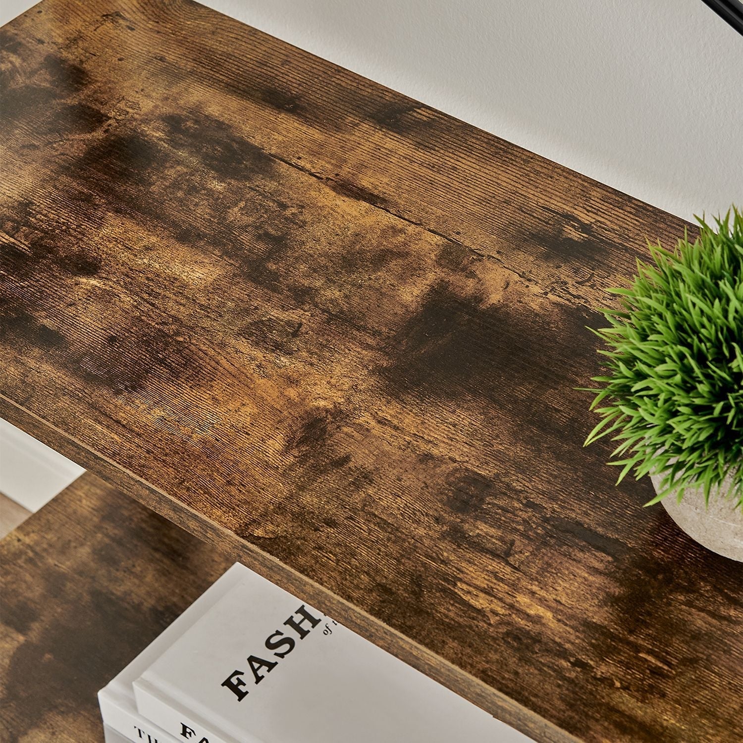 Bücherregal - Aufbewahrungsschrank - Buchregal - Wohnzimmerschrank - Vintage Brown / Schwarz