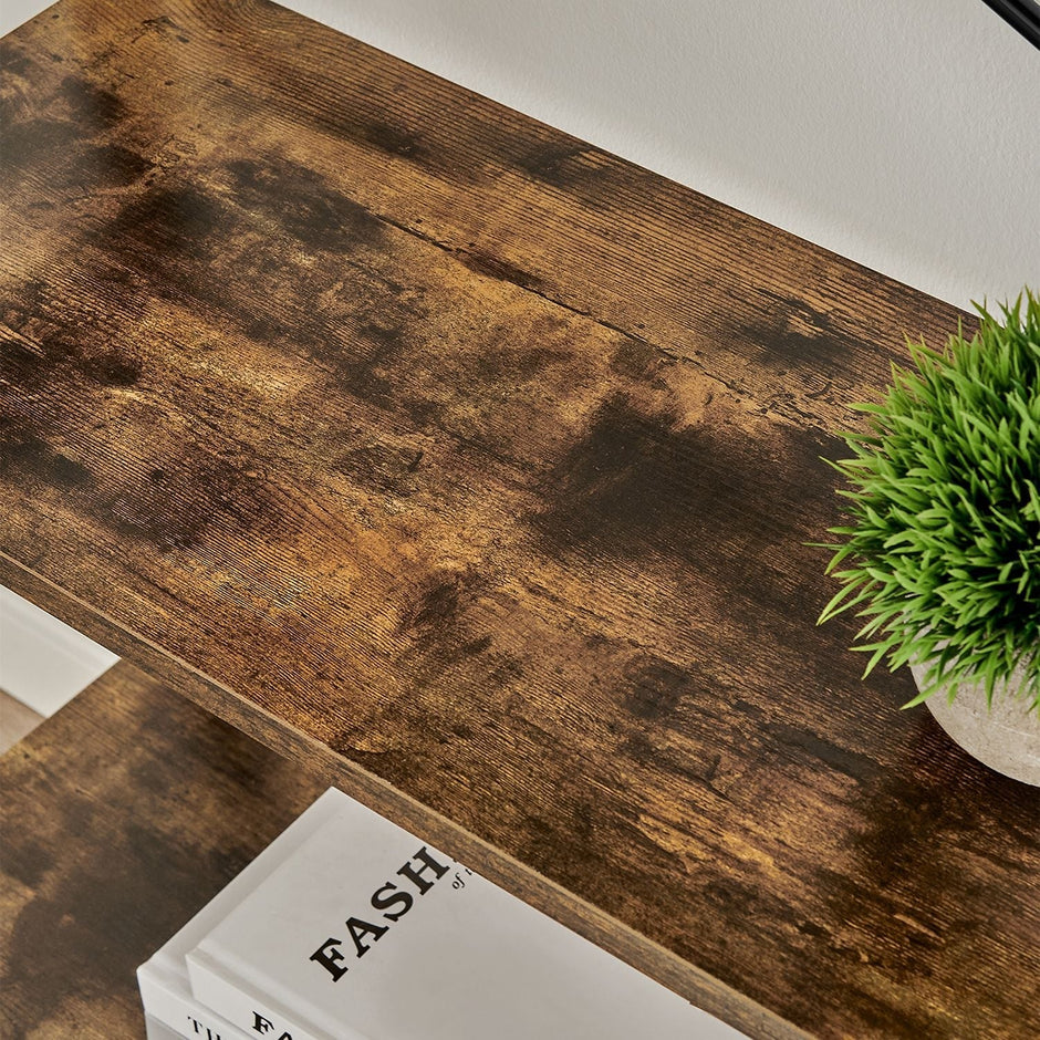 Bücherregal - Aufbewahrungsschrank - Buchregal - Wohnzimmerschrank - Vintage Brown / Schwarz