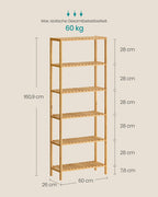 Bambusplanke mit sechs Ebenen