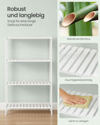 Bambus Badbrett 26 x 60 x 100 cm Weiß
