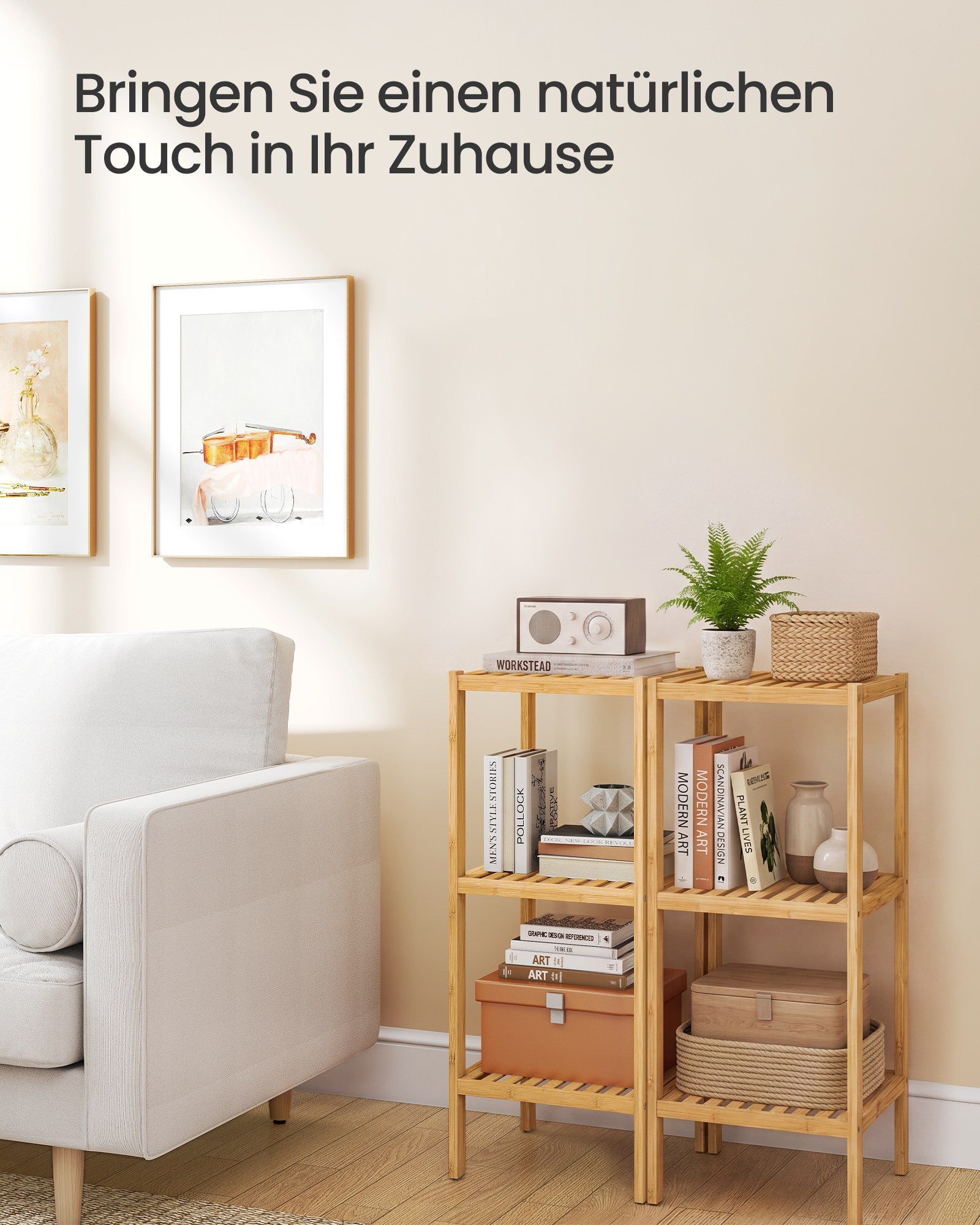 Badkamerrek - Bamboe - Smal - 79 cm - Naturel Beige